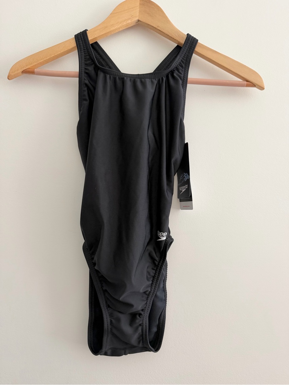 NWT Women’s Speedo Pro LT Black One Piece Bathing Suit w Cut Out Sz 28 or XS